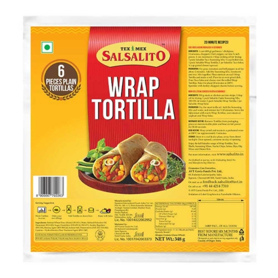 Salsalito Wrap Tortilla Original, 348 Gm