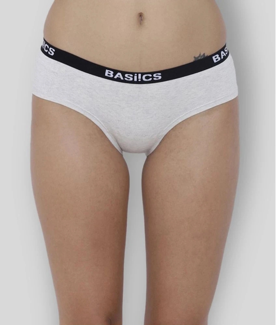 BASIICS By La Intimo Cotton Womens Bikini Panties ( White ) - None