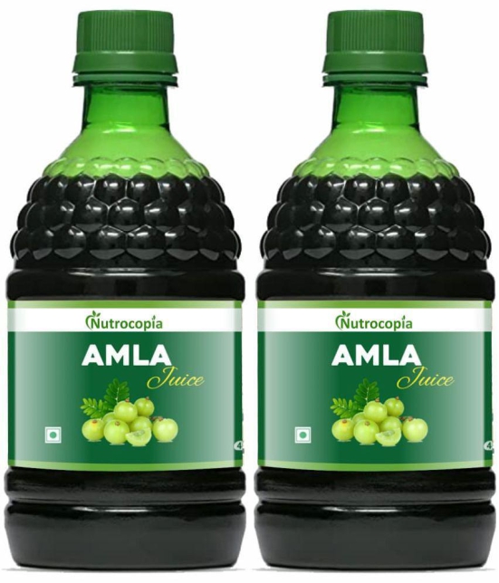 NUTROCOPIA Amla Juice - 400 ml | Rich Source of Vitamin C | Effective Antioxidants for Immunity boosting | Pure, Natural and 100% Ayurvedic Juice - Pack of 2