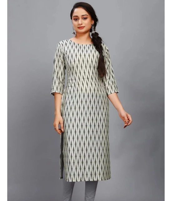 RIAANA Rayon Printed A-line Womens Kurti - Cream ( Pack of 1 ) - None