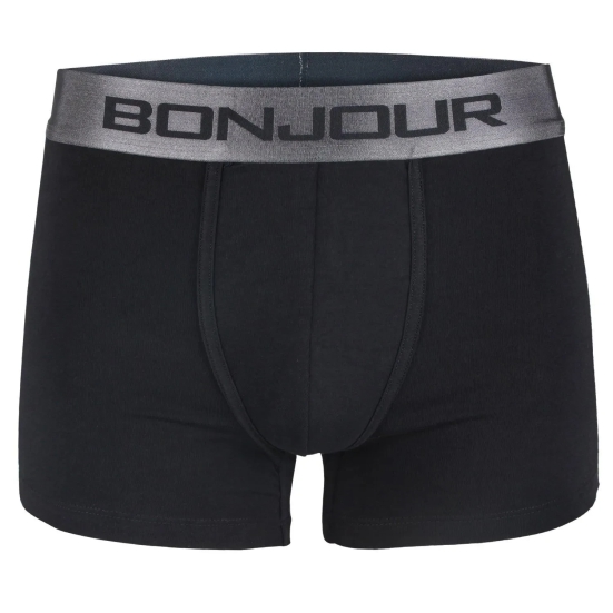 Men's Mid-Rise Premia Cotton Trunk With Elasticated Band - Black Black XXL