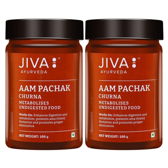 Jiva Aam Pachak Churna - 100 g - Pack of 2 - Pure Herbs Used, 100% Ayurvedic Formulation, Churan for Healthy Digestion