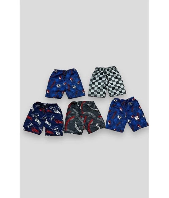 KIDS Baby Boy & Baby Girl Unisex Printed Imported Fabric Bermuda Shorts Pack of 5 - None