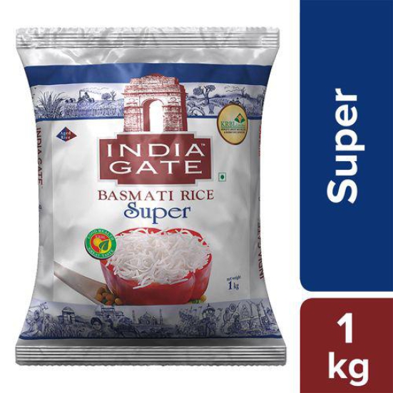 India Gate Basmati Rice/Basmati Akki - Super, 1kg Pouch