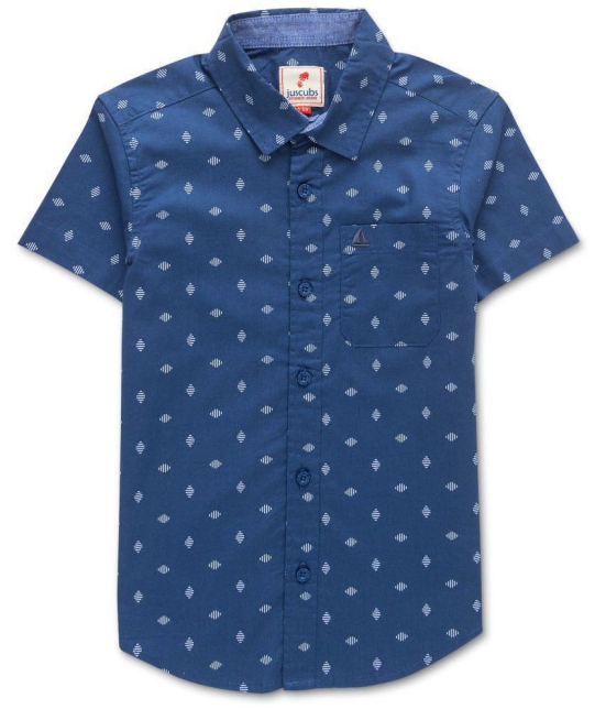 JusCubs Boys Cotton Toddlers All Over Print Shirt - Navy Blue (Pack of 1) - None