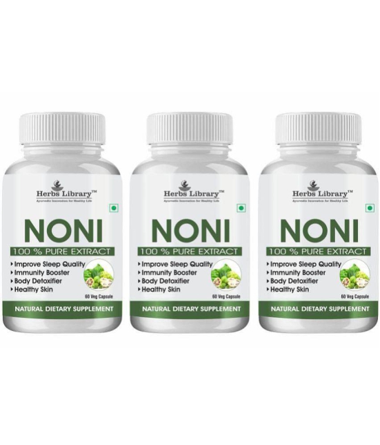 Herbs Library Noni Capsule For Boost Immunity & Blood Sugar, 60 Capsules Each (Pack of 3)