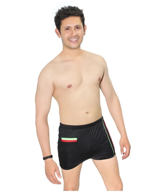 Goodluck Black Cotton Lycra Trunk - 30