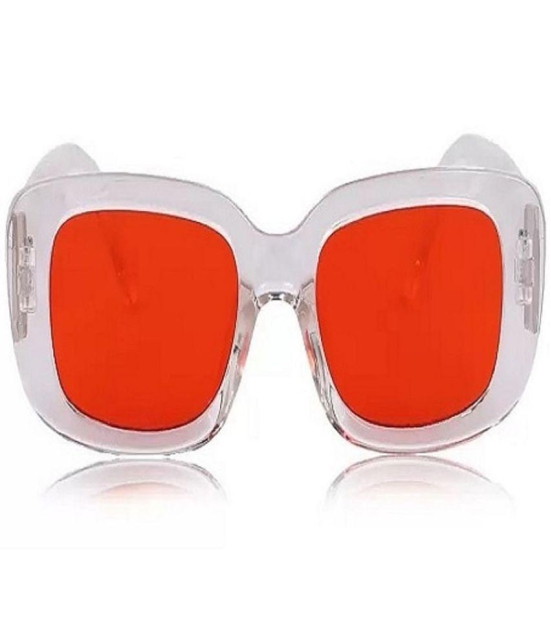 Creature - White Rectangular Sunglasses ( Pack of 1 ) - Medium