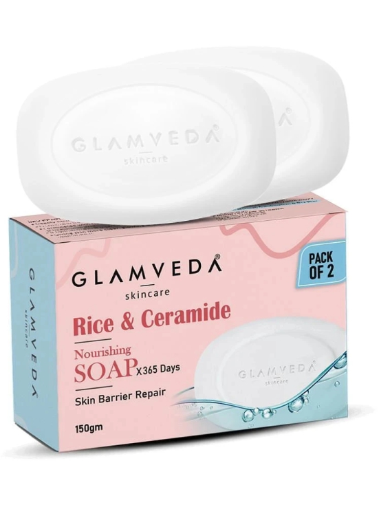 Glamveda Rice & Ceramide Skin Brightening Soap with Hyaluronic acid | Nourishes & Moisturised |150gm