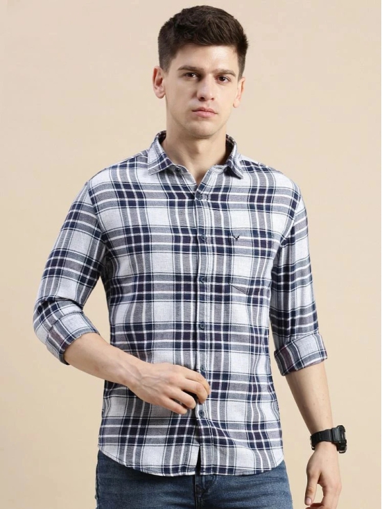 Showoff Cotton Blend Regular Fit Checks Full Sleeves Mens Casual Shirt - Off White ( Pack of 1 ) - None