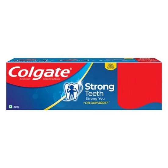 Colgate Strong Teeth : India'S No.1 Toothpaste | Anticavity Toothpaste With Amino Shakti Formula - 300gm (With Free Toothbrush)