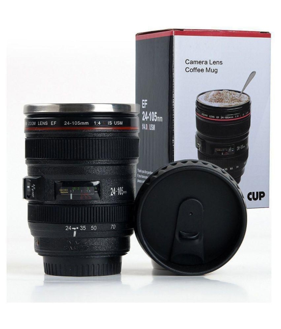 classic elegance camera mug Plastic Coffee Mug 1 Pcs 350 mL - Black