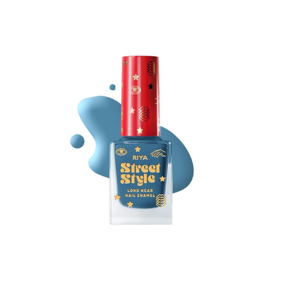 Street Style Long Wear, Quick Drying, Glossy Finish, 7-Free Formula, Nail Enamel, 100% Vegan & Cruelty Free, Shade SS 134, Lite Blue,12 ML