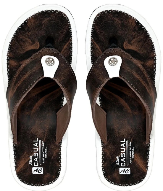 Altek - Brown Mens Thong Flip Flop - None