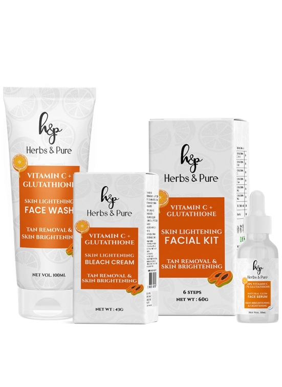 Skin Lightening Vitamin C Facial kit, Face Wash, Bleach and Natural Glow Face Serum