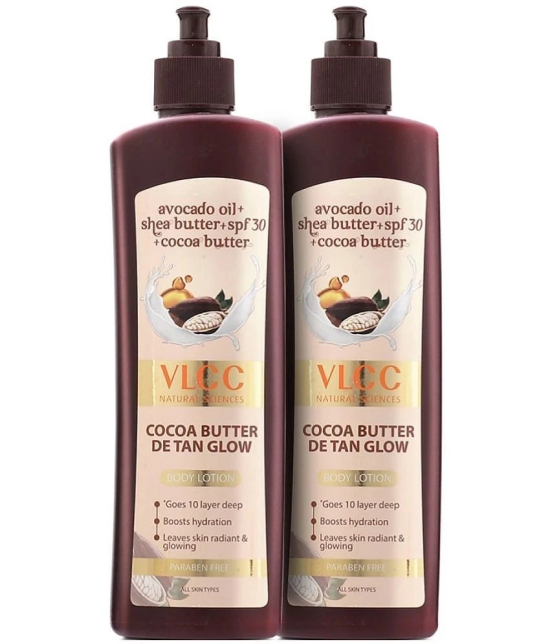 VLCC Cocoa Butter De-Tan Glow Body Lotion with SPF 30 Pa+++, 400 ml Each ( Pack of 2 )