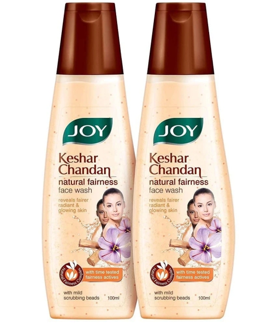 Joy Keshar Chandan Natural Glowing Skin & Fairness Face Wash 200ml, (Pack of 2 X 100ml)