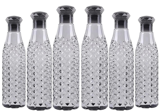 Denzcart Premium Fridge Water Bottle Set (Black ,1 liter ) Pack of 6  by Ruhi Fashion India