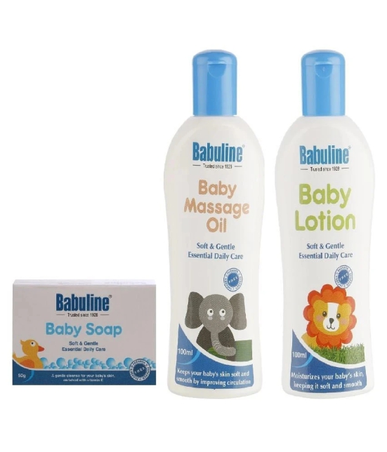 Babuline Baby Soap 50 gm, Baby Massage Oil 100 gm, Baby Lotion 100 gm