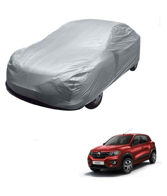 Kozdiko Silver Matty Car Body Cover with Buckle Belt For Renault Kwid