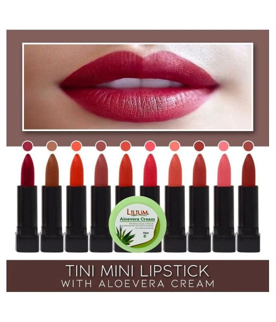 ADS 2 Color Tini Mini Shade-B  Lipstick With Aloevera Cream Multi Pack of 10 120 g