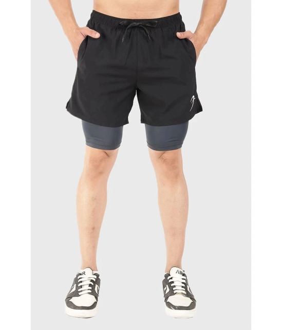 Fuaark Black Polyester Lycra Mens Gym Shorts ( Pack of 1 ) - None