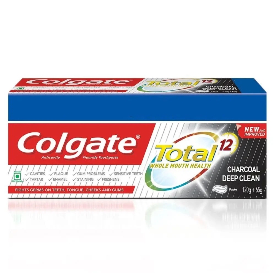 Colgate Total Whole Mouth Health Antibacterial Toothpaste 185gm (Charcoal Deep Clean Saver Pack)