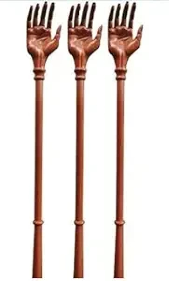 Satguru 14 Inch Long Massager Tool Stick, Itching Stick, Back Massager And Back Scratcher Khujli Stick Hand Massager Plastic Body Back Scratcher With Back Massager, Itching Stick - Brown (Set of 3)