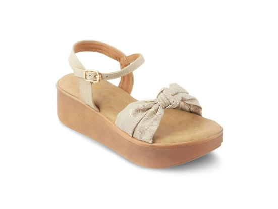 Tresmode Brera Beige Womens Platform Wedge Sandals- 36