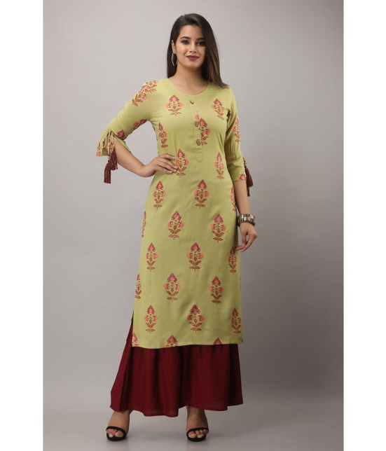 MAUKA - Green Straight Rayon Women's Stitched Salwar Suit ( Pack of 1 ) - None