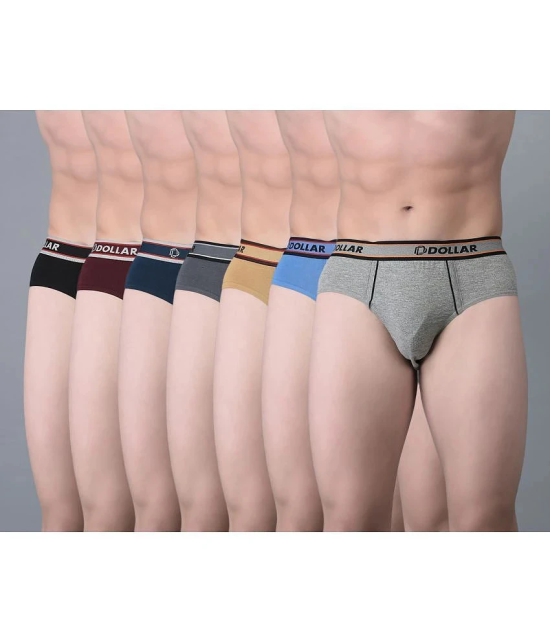 Pack of 7 Dollar Bigboss Assorted Solid Cotton Blend Men Brief - None