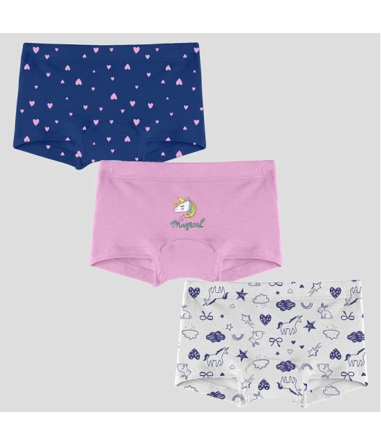 Ariel - Multi Cotton Blend Girls Bloomers ( Pack of 3 ) - None