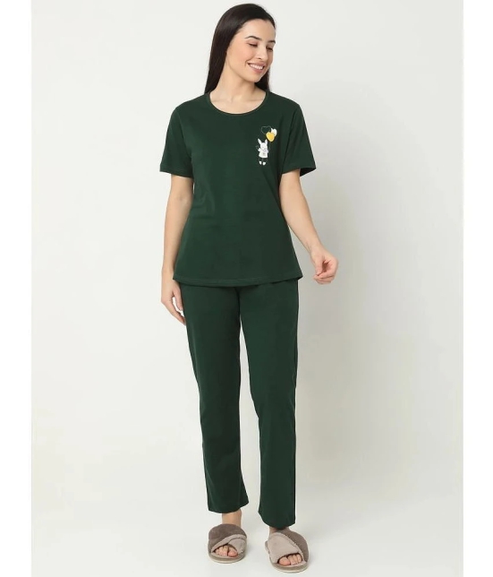 Smarty Pants Green Cotton Womens Nightwear Nightsuit Sets ( Pack of 1 ) - None