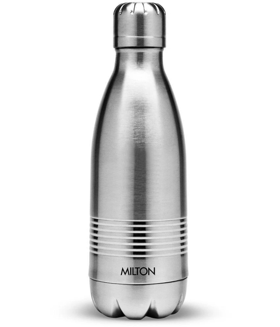 Milton Duo DLX 350 Thermosteel 24 Hours Hot and Cold Water Bottle, 350 ml, Silver - Silver