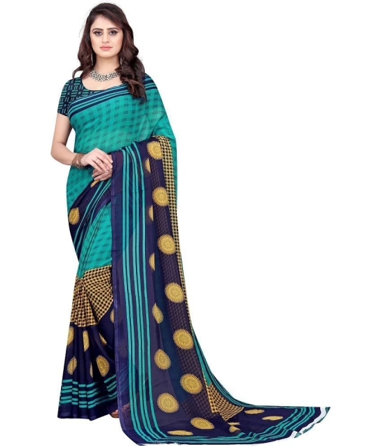 LEELAVATI - Green Georgette Saree With Blouse Piece ( Pack of 1 ) - Green