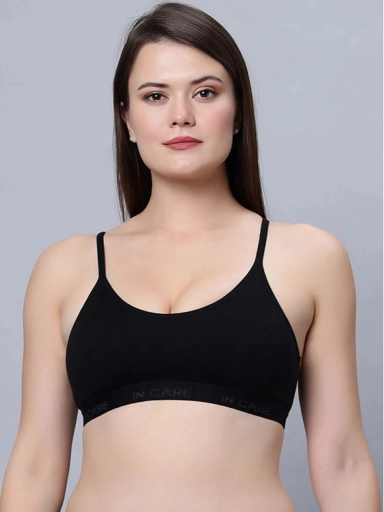 IN CARE LINGERIE Black Cotton Non Padded Womens T-Shirt Bra ( Pack of 1 ) - None