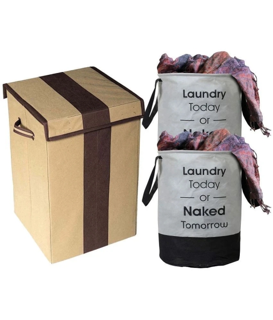 HOMETALES Beige Laundry Bag