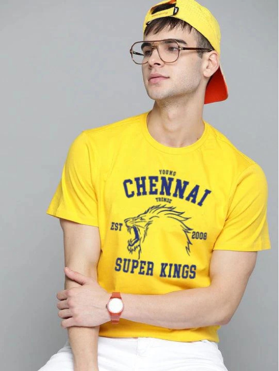 Half Sleeve Mens Chennai Super IPL T-Shirts-S / Yellow