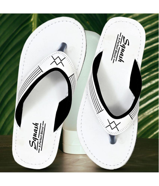 Squash - White Men's Thong Flip Flop - None