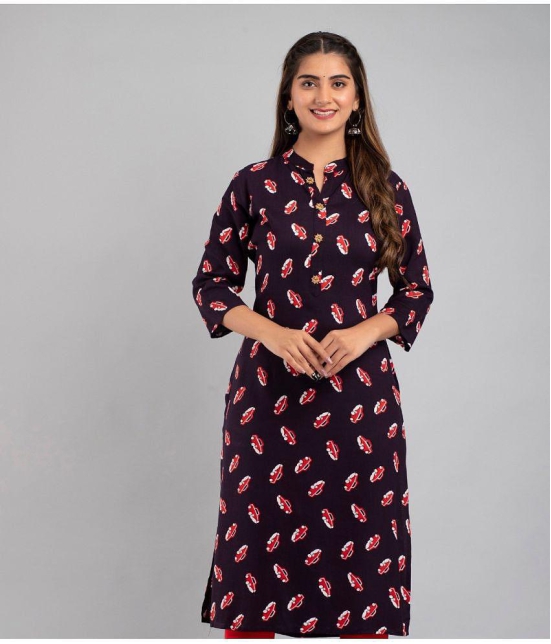 MAUKA - Blue Rayon Womens Straight Kurti ( Pack of 1 ) - None