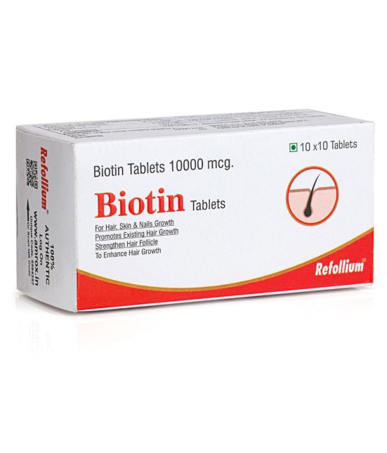 Refollium Biotin 10000 mcg  60 Tablets 60 no.s Vitamins Tablets