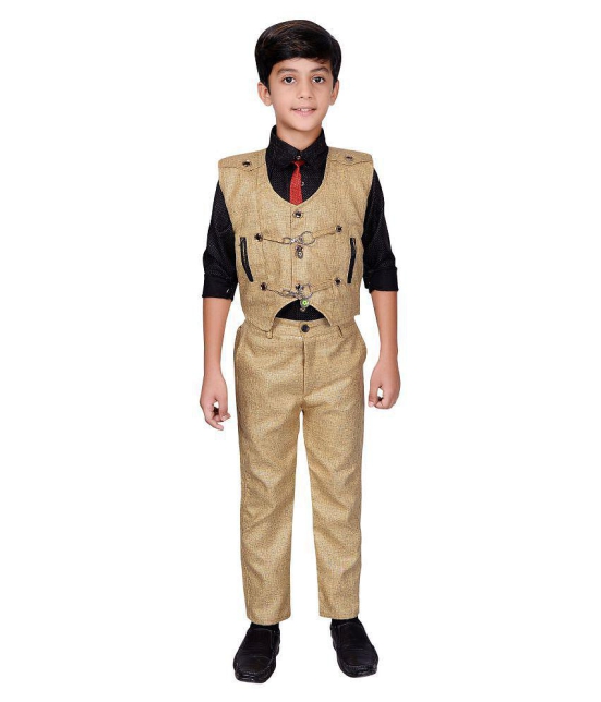 Ahhaaaa Boys Cotton Blend Waistcoat Shirt and Pant for Boys - None