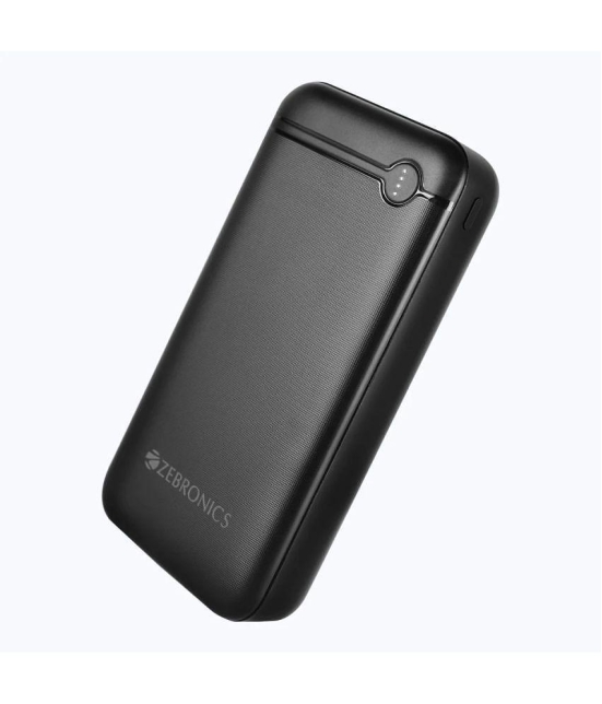 Zebronics 20000 -mAh 5V/2A & 5V/3A Li-Polymer Power Bank - Black