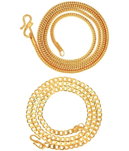 AanyaCentric Combo of 2 Gold Plated 28inches Long Fashion Chain - None