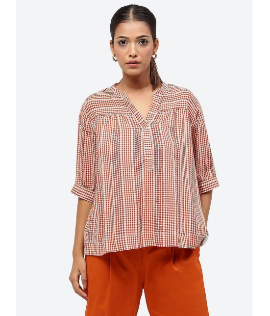 Baawri - Rust Cotton Women's Regular Top ( Pack of 1 ) - None