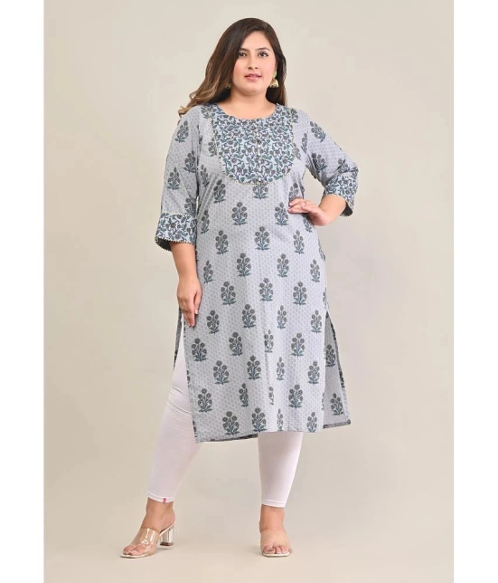 Swasti - Grey 100% Cotton Womens Straight Kurti ( Pack of 1 ) - None