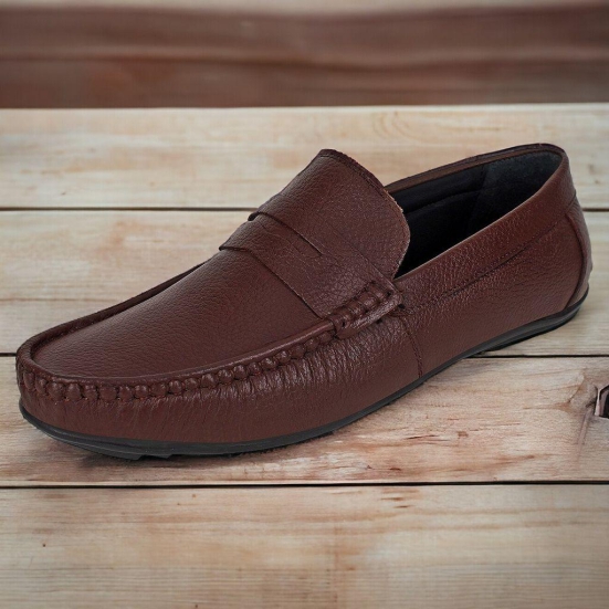 SeeandWear Brown Leather Loafers for Men