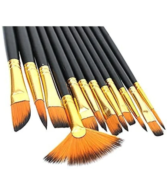 ECLET Craft Painting Brushes Set of 12 Professional Round Pointed Tip Nylon Hair Artist Acrylic Paint Brush for Acrylic/Watercolor/Oil Painting