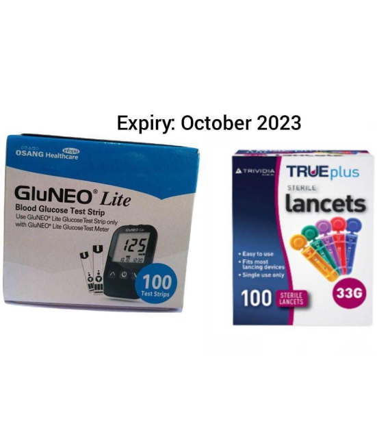 GluNEO Lite 100 Strips with 100 Lancets Expiry: April 2024