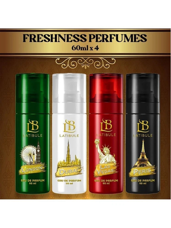 Latibule Popular perfume model Deodorant Spray & Perfume for Unisex 60 ml ( Pack of 4 )